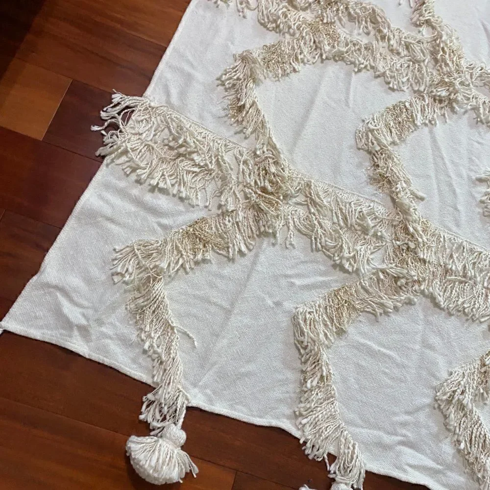 ANTHROPOLOGIE Fringe Bay Throw Blanket